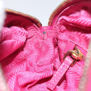 PRADA Pouch Canvas Pink Gold Auth hk2039-17