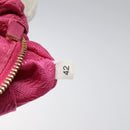 PRADA Pouch Canvas Pink Gold Auth hk2039-19