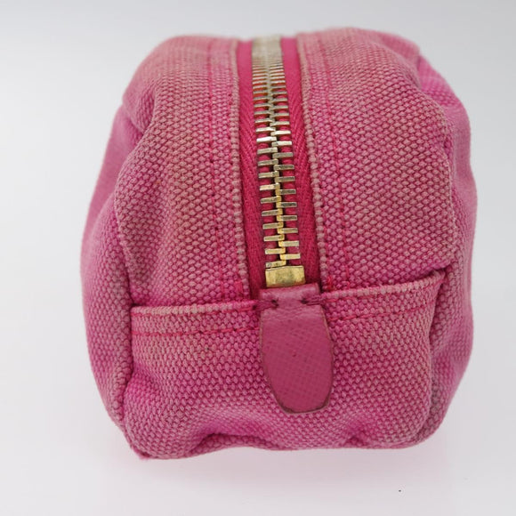 PRADA Pouch Canvas Pink Gold Auth hk2039