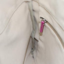 PRADA Tote Bag Canvas Suede Beige Purple Silver Auth hk2041-18