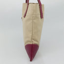 PRADA Tote Bag Canvas Suede Beige Purple Silver Auth hk2041-4