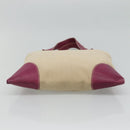 PRADA Tote Bag Canvas Suede Beige Purple Silver Auth hk2041-5