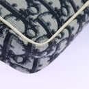 Christian Dior Trotter Canvas Pouch PVC Navy White Silver Auth hk2047-10