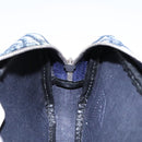Christian Dior Trotter Canvas Pouch PVC Navy White Silver Auth hk2047-17