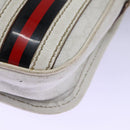 GUCCI GG Supreme Sherry Line Shoulder Bag PVC White Gold 147668 Auth hk2049-10