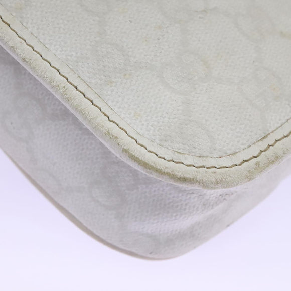 GUCCI GG Supreme Sherry Line Shoulder Bag PVC White Gold 147668 Auth hk2049