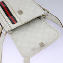 GUCCI GG Supreme Sherry Line Shoulder Bag PVC White Gold 147668 Auth hk2049-19