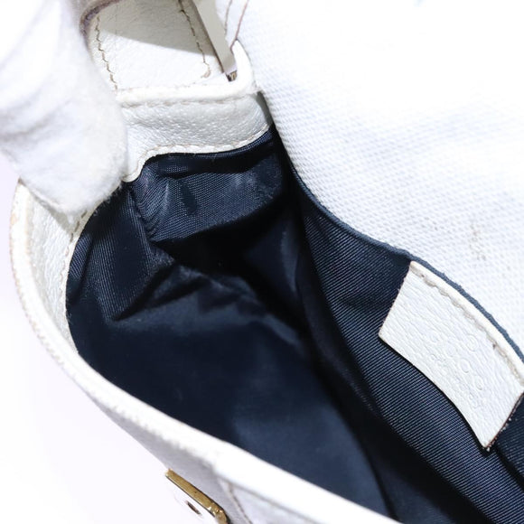 GUCCI GG Supreme Sherry Line Shoulder Bag PVC White Gold 147668 Auth hk2049