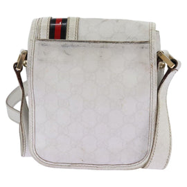 GUCCI GG Supreme Sherry Line Shoulder Bag PVC White Gold 147668 Auth hk2049 - 0