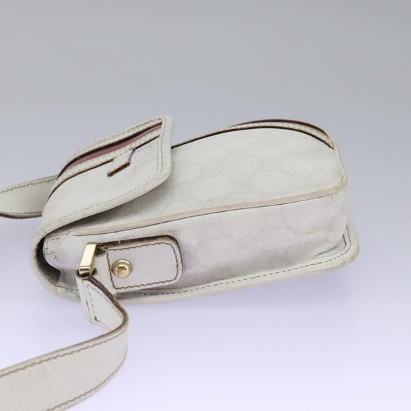 GUCCI GG Supreme Sherry Line Shoulder Bag PVC White Gold 147668 Auth hk2049