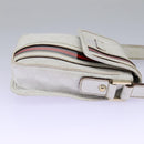 GUCCI GG Supreme Sherry Line Shoulder Bag PVC White Gold 147668 Auth hk2049-4