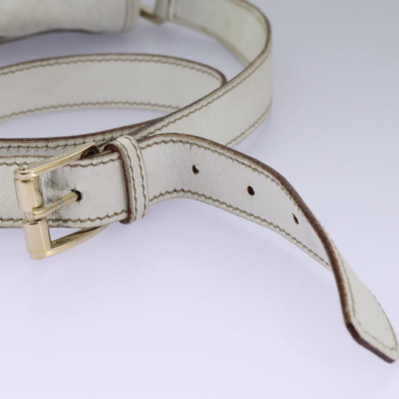 GUCCI GG Supreme Sherry Line Shoulder Bag PVC White Gold 147668 Auth hk2049