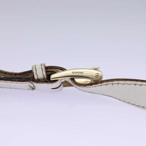 GUCCI GG Supreme Sherry Line Shoulder Bag PVC White Gold 147668 Auth hk2049