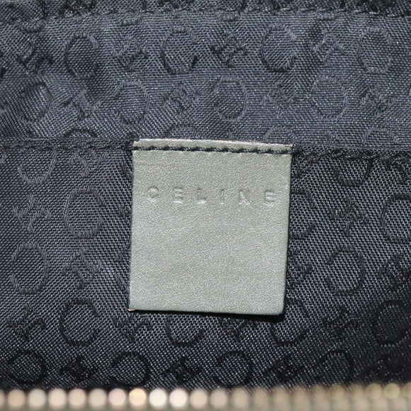CELINE C Macadam Canvas Accessory Pouch Beige Red gold Auth hk2051