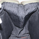 CELINE C Macadam Canvas Accessory Pouch Beige Red gold Auth hk2051-16