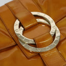 BVLGARI Shoulder Bag Patent Leather Yellow Gold Auth hk2059-12