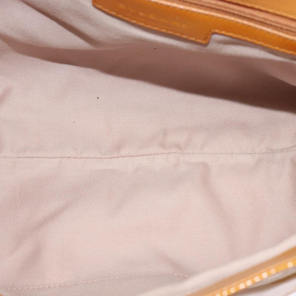 BVLGARI Shoulder Bag Patent Leather Yellow Gold Auth hk2059