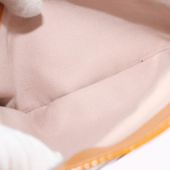 BVLGARI Shoulder Bag Patent Leather Yellow Gold Auth hk2059