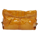 BVLGARI Shoulder Bag Patent Leather Yellow Gold Auth hk2059-3