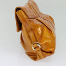 BVLGARI Shoulder Bag Patent Leather Yellow Gold Auth hk2059-5