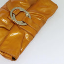 BVLGARI Shoulder Bag Patent Leather Yellow Gold Auth hk2059-6