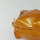 BVLGARI Shoulder Bag Patent Leather Yellow Gold Auth hk2059-8