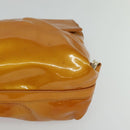 BVLGARI Shoulder Bag Patent Leather Yellow Gold Auth hk2059-9