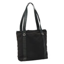 BVLGARI Tote Bag Canvas Leather Black Silver Auth hk2061-1