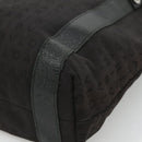 BVLGARI Tote Bag Canvas Leather Black Silver Auth hk2061-9