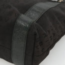 BVLGARI Tote Bag Canvas Leather Black Silver Auth hk2061-15