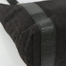 BVLGARI Tote Bag Canvas Leather Black Silver Auth hk2061-16