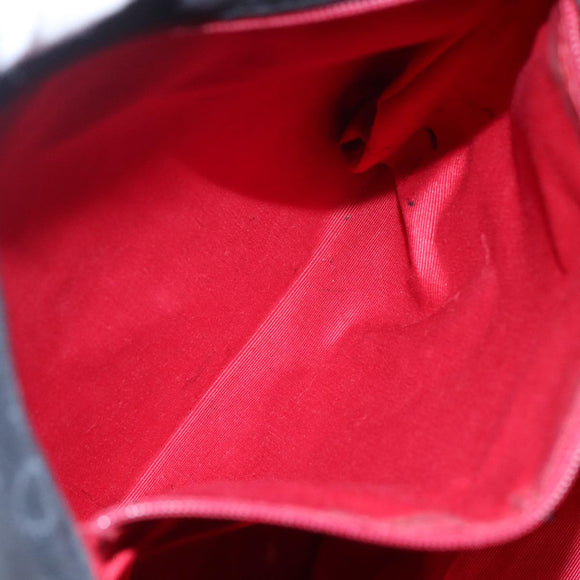 BVLGARI Tote Bag Canvas Leather Black Silver Auth hk2061