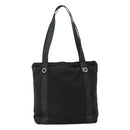 BVLGARI Tote Bag Canvas Leather Black Silver Auth hk2061-13