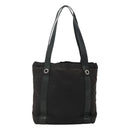 BVLGARI Tote Bag Canvas Leather Black Silver Auth hk2061-2