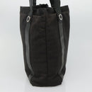 BVLGARI Tote Bag Canvas Leather Black Silver Auth hk2061-3