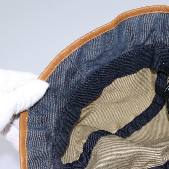 GUCCI GG Canvas Bucket Hat M Beige Blue 122118 Auth hk2073