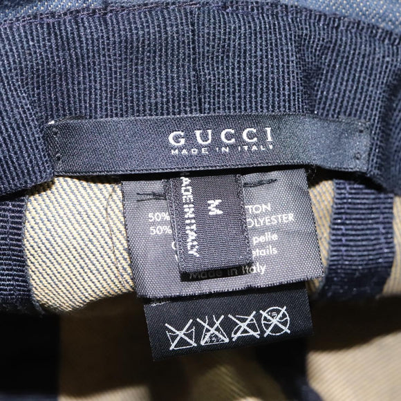 GUCCI GG Canvas Bucket Hat M Beige Blue 122118 Auth hk2073