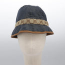 GUCCI GG Canvas Bucket Hat M Beige Blue 122118 Auth hk2073-13