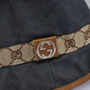 GUCCI GG Canvas Bucket Hat M Beige Blue 122118 Auth hk2073-5