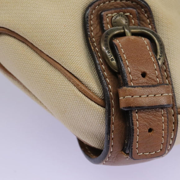 BURBERRY Blue Label Shoulder Bag Canvas Leather Beige Auth hk2084