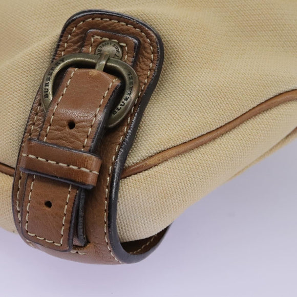BURBERRY Blue Label Shoulder Bag Canvas Leather Beige Auth hk2084
