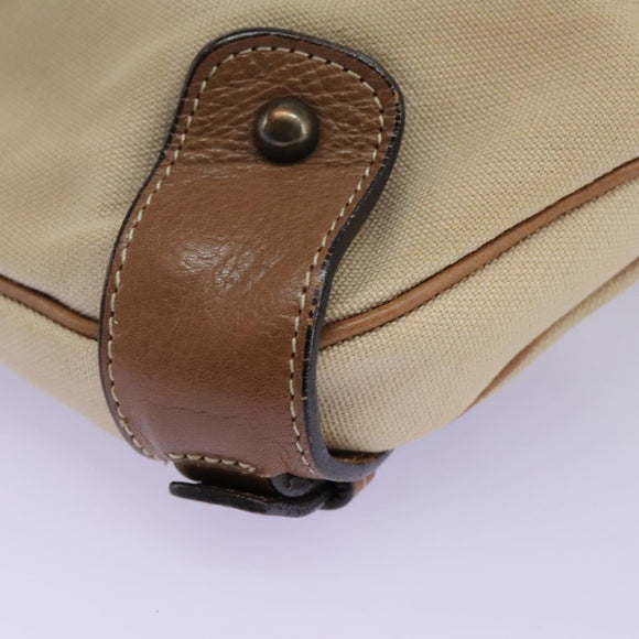 BURBERRY Blue Label Shoulder Bag Canvas Leather Beige Auth hk2084