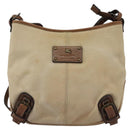 BURBERRY Blue Label Shoulder Bag Canvas Leather Beige Auth hk2084-13