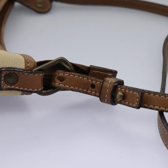 BURBERRY Blue Label Shoulder Bag Canvas Leather Beige Auth hk2084