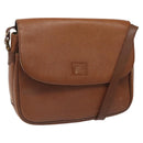 Burberrys Shoulder Bag Leather Brown gold Auth hk2088-1