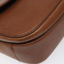 Burberrys Shoulder Bag Leather Brown gold Auth hk2088-14