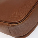 Burberrys Shoulder Bag Leather Brown gold Auth hk2088-16