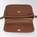 Burberrys Shoulder Bag Leather Brown gold Auth hk2088-10