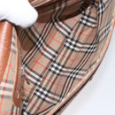 Burberrys Shoulder Bag Leather Brown gold Auth hk2088-11