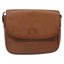 Burberrys Shoulder Bag Leather Brown gold Auth hk2088-13